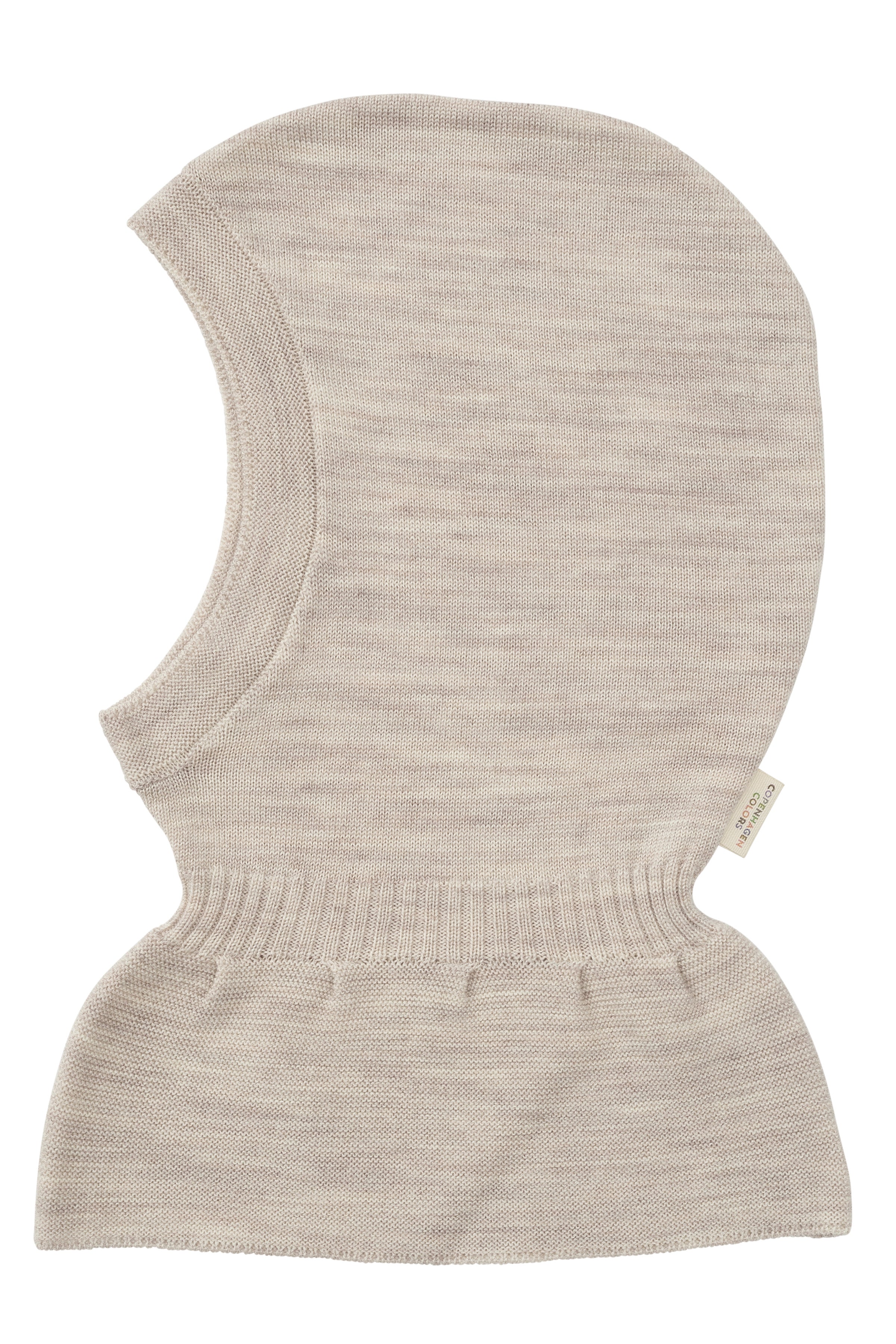 Light knitted merino wool balaclava with frill