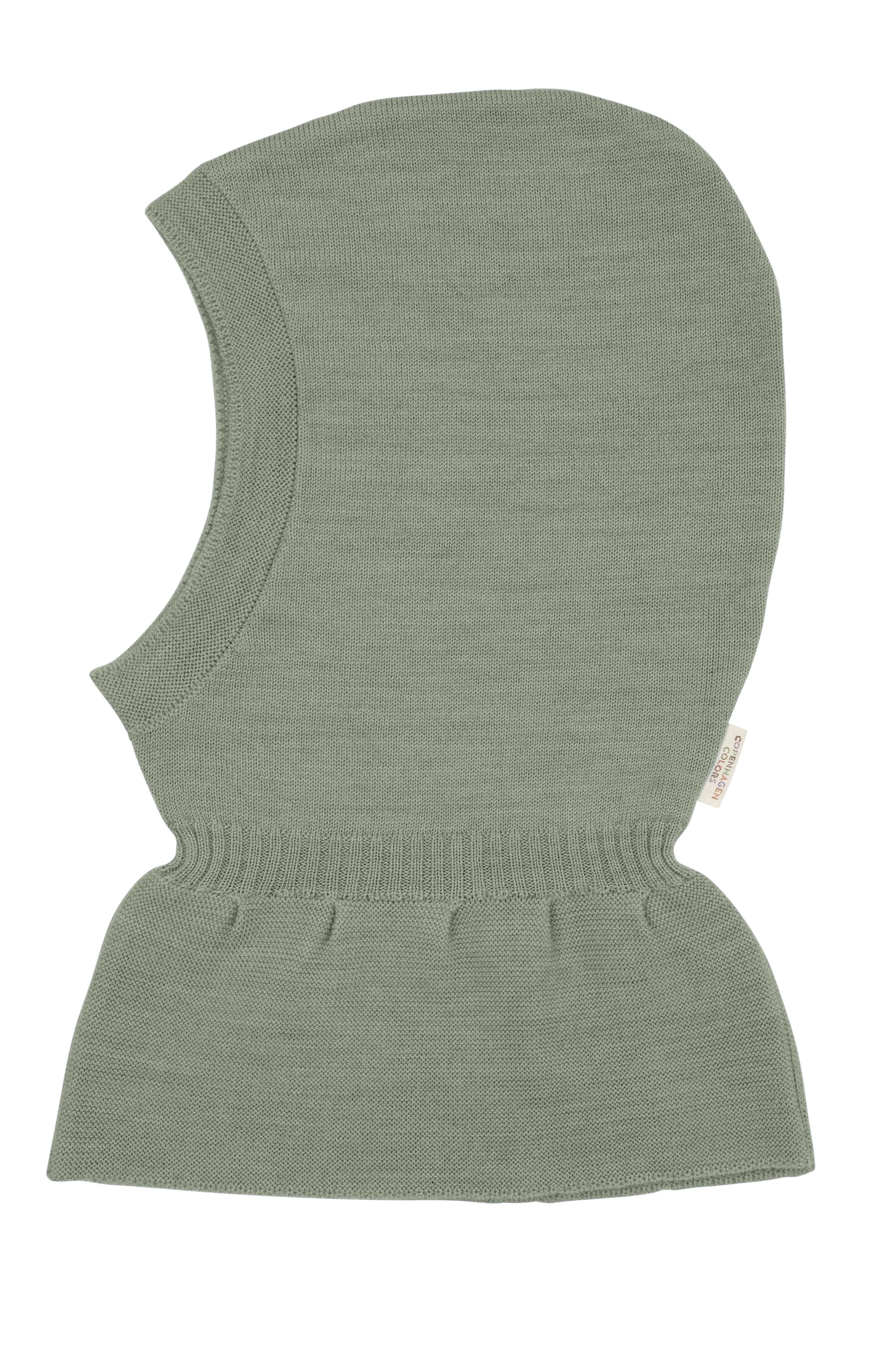 Light knitted merino wool balaclava with frill