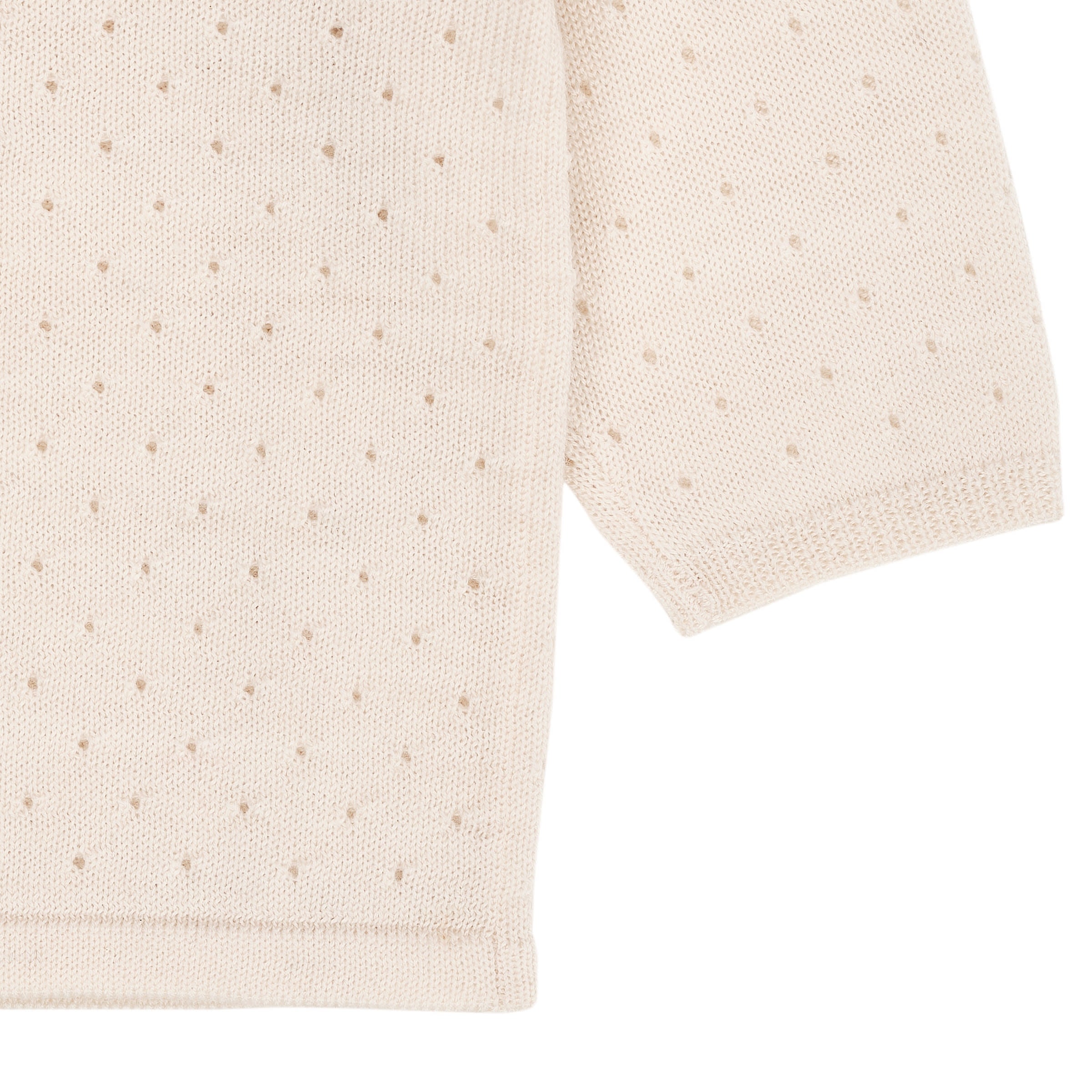Merino crossover cardigan with hole pattern