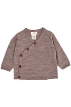 Merino crossover cardigan with hole pattern