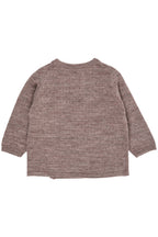 Merino crossover cardigan with hole pattern