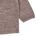 Merino crossover cardigan with hole pattern