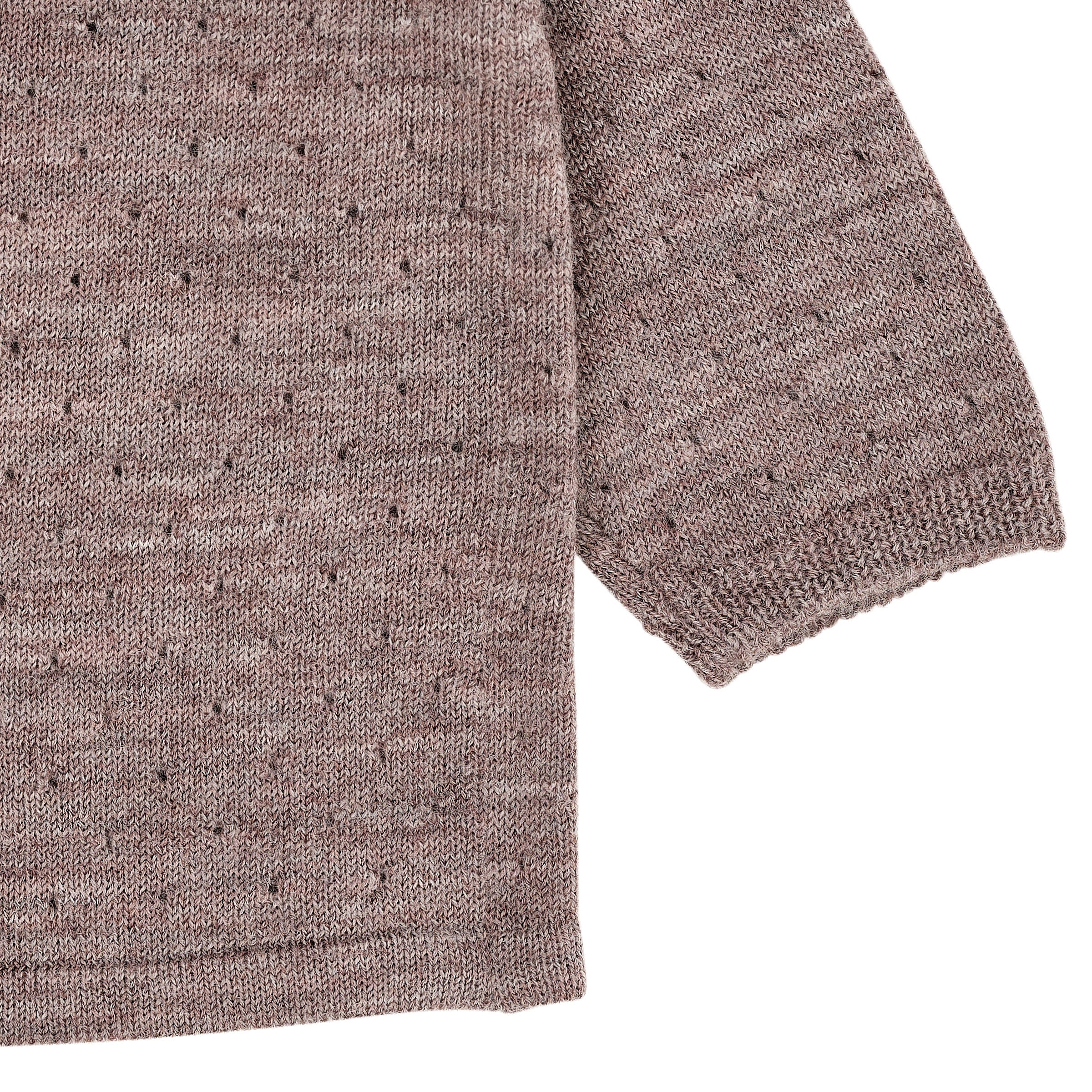 Merino crossover cardigan with hole pattern