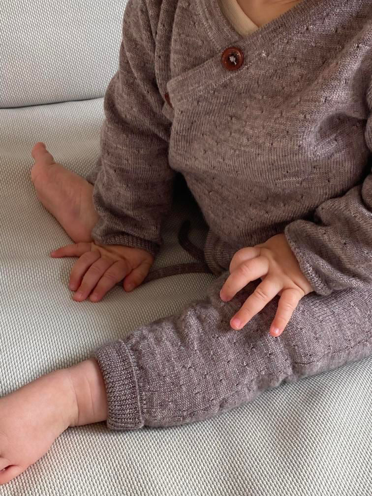 Merino pants with hole pattern