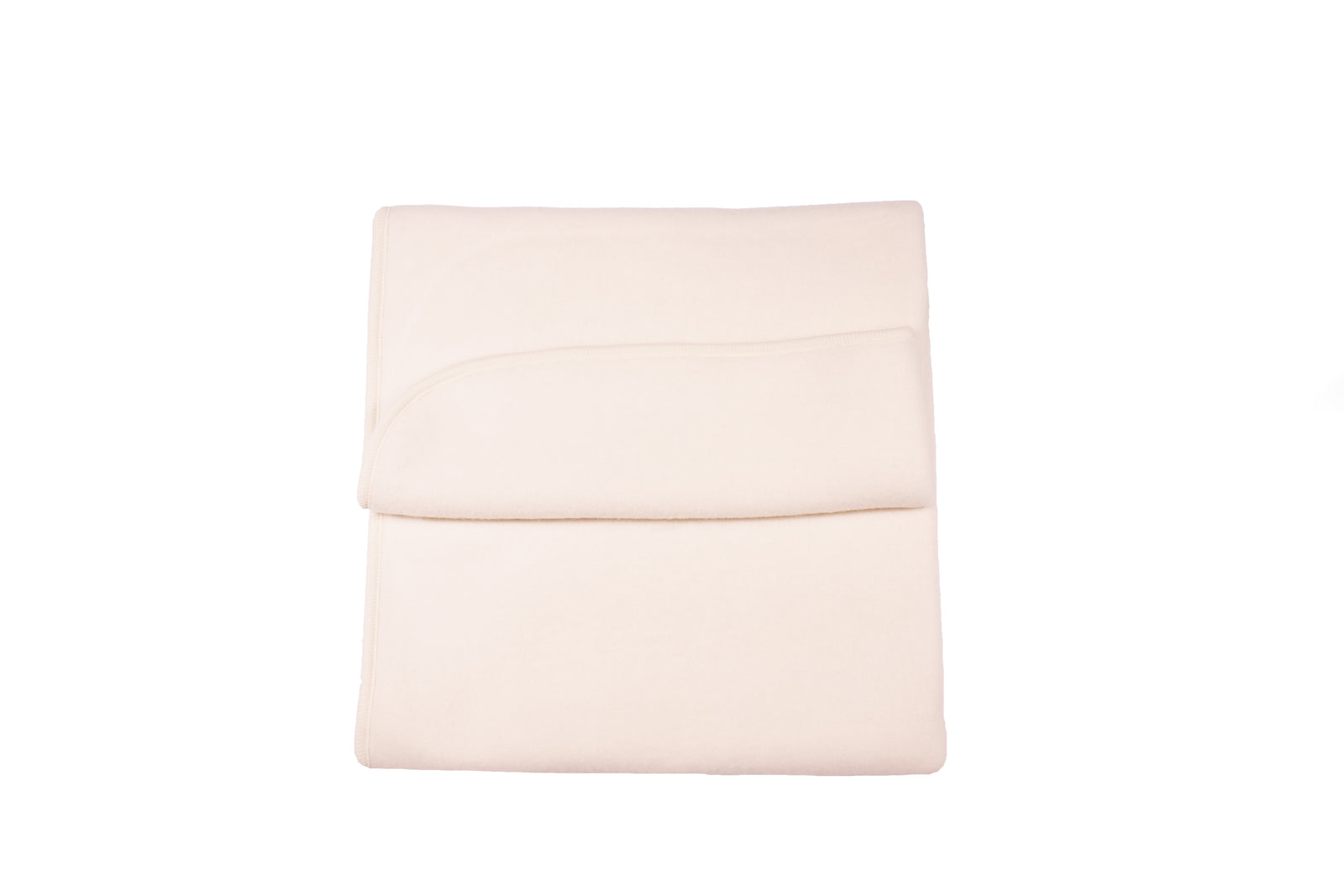 Cosilana baby blanket in organic wool fleece and organic cotton in Natural on a white background