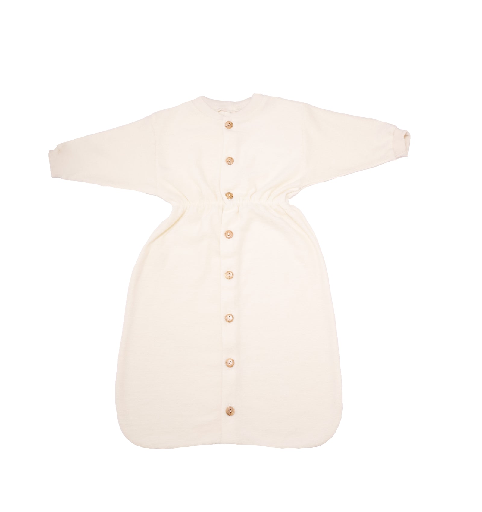 Cosilana baby overall in organic wool fleece in Natural on a white background