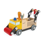 Brico Kids wooden builders truck by Janod for imaginative construction play on a white background