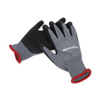 Pair of gray and black gloves from Janod tool belt set on a white background