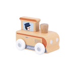 Janod Mountain Valley wooden locomotive on a white background