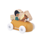 Janod mountain valley wooden rider carriage on a white background