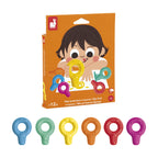 Janod's my first crayons set for toddlers in original packaging on a white background