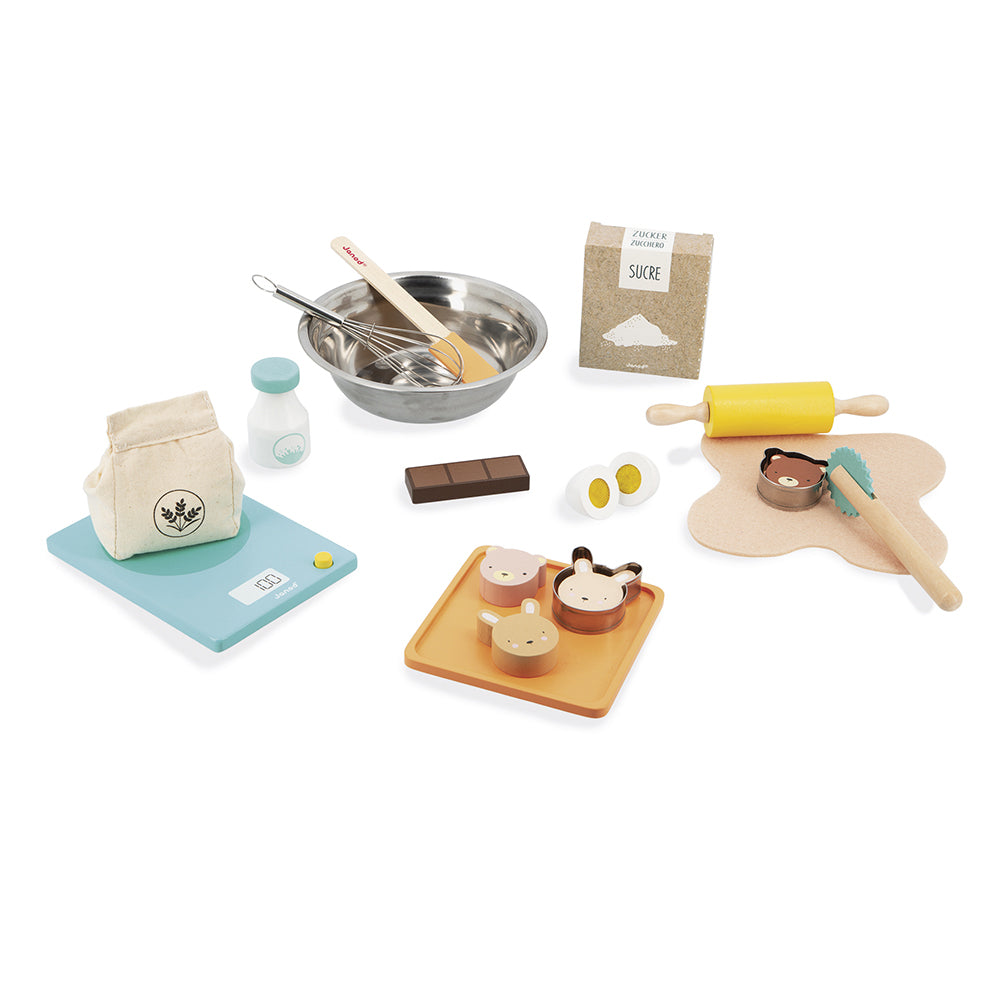 Janod my pastry workshop wooden play set on a white background