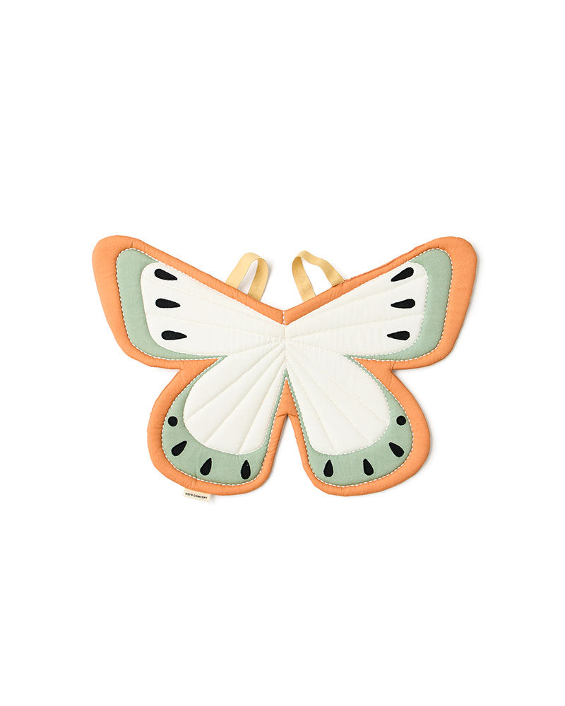 Back view of a Kid's Concept butterfly dress-up costume on a white background