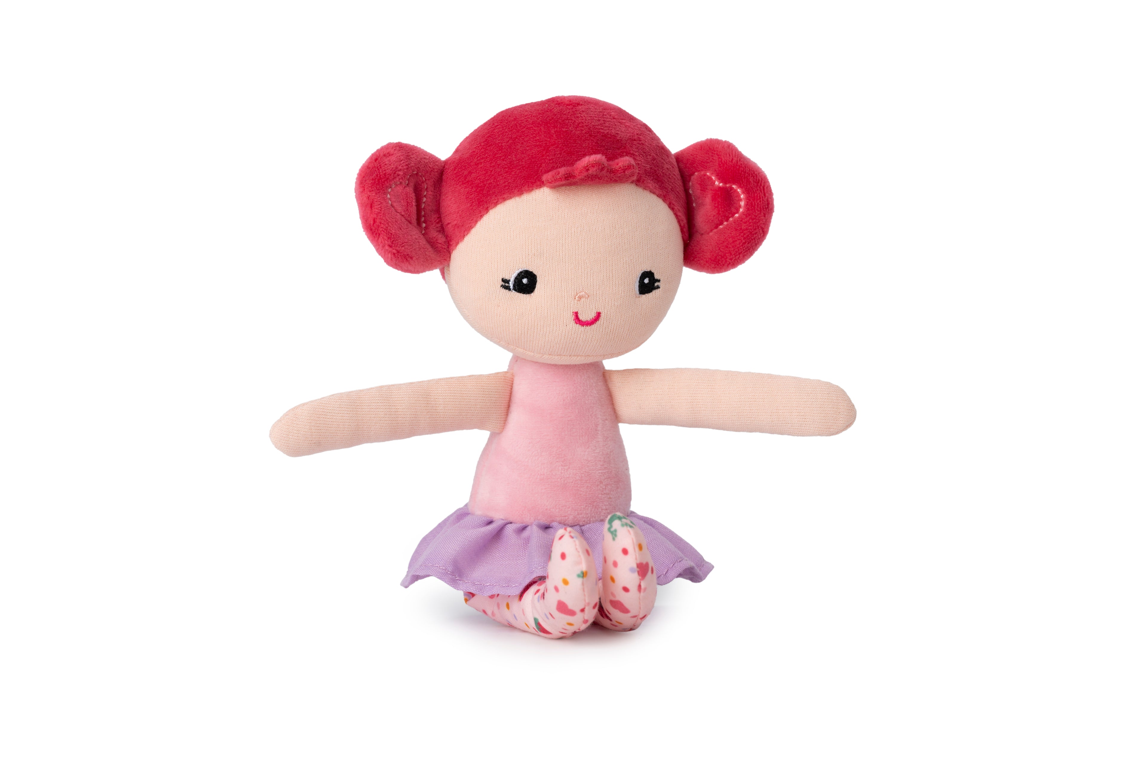 Close-up of the Lilliputiens Aline doll on a white background