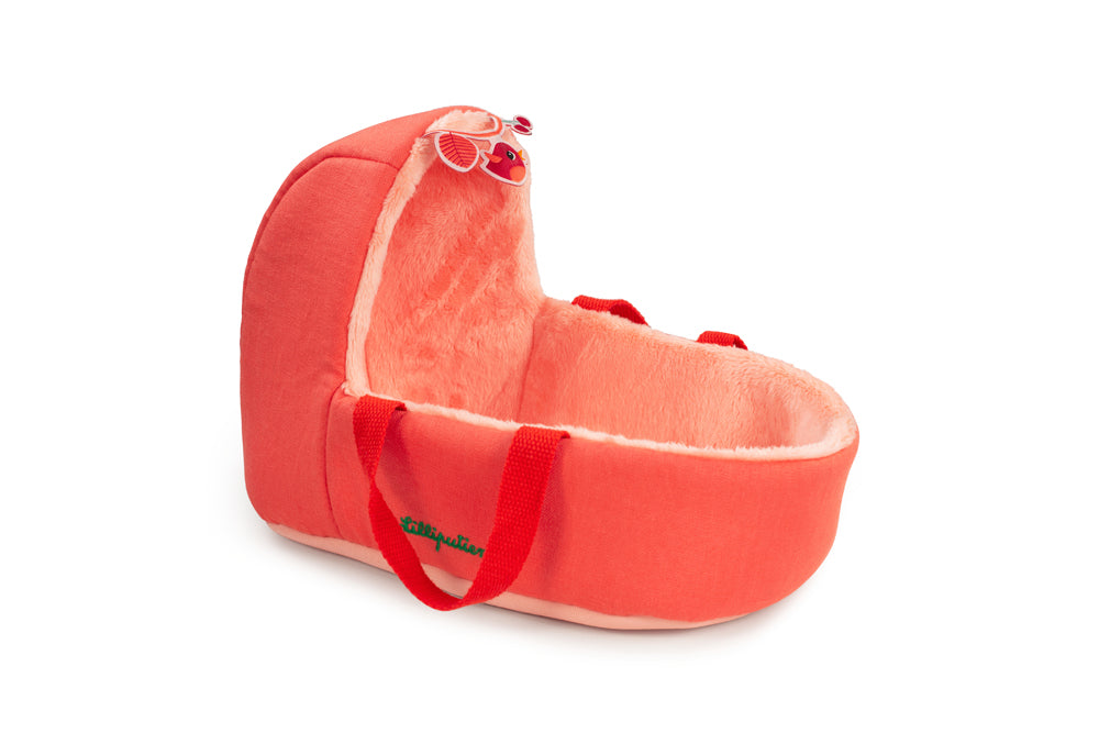 Element (travel cot) of a Lilliputiens Baby playset Lena on a white background