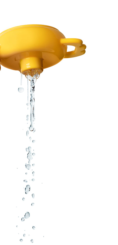 Close-up of an element of the Lilliputiens bath pyramid Gaspard on a white background