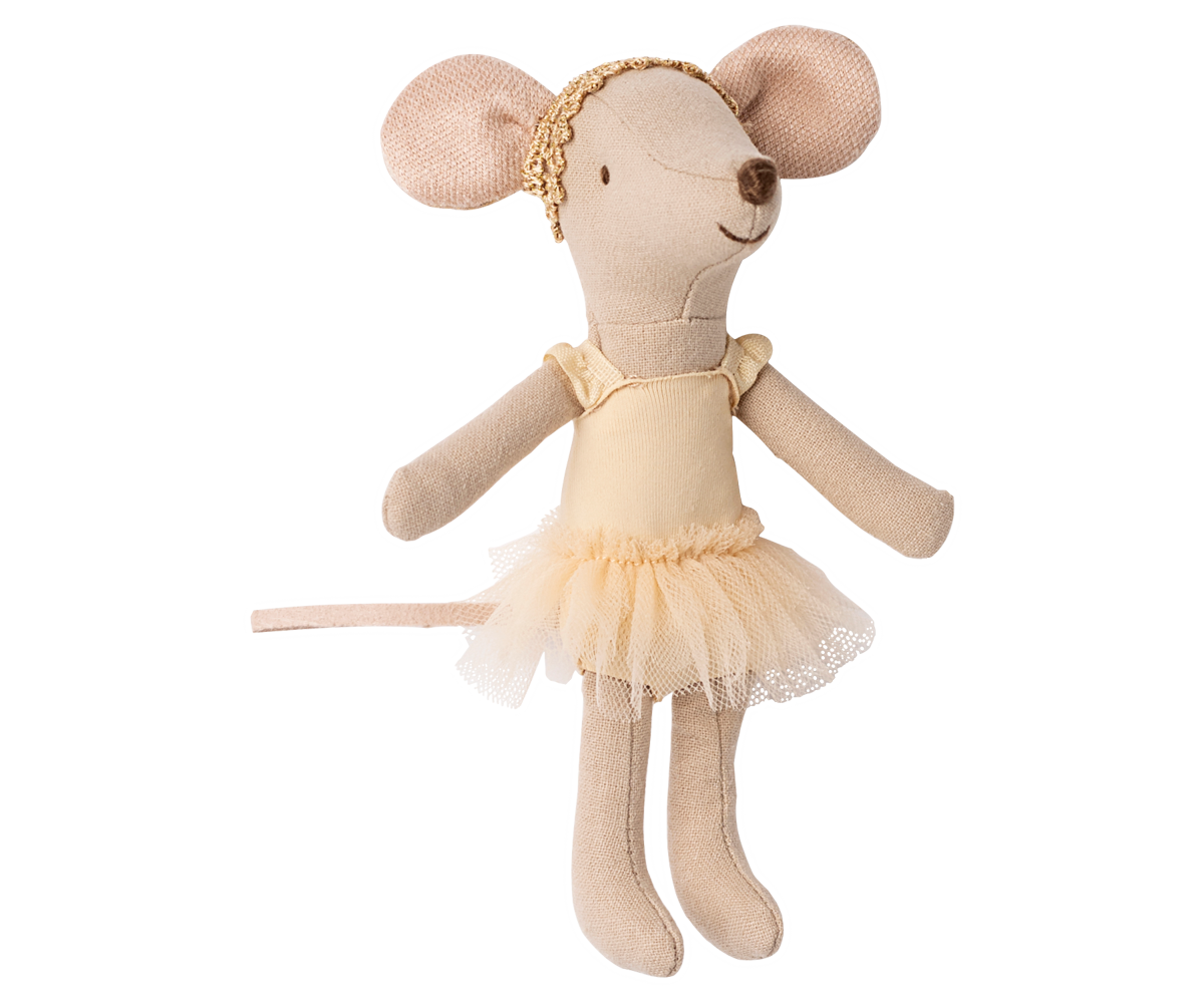 Maileg Ballet Dancer Mouse Big Sister in a tutu dress on a white background