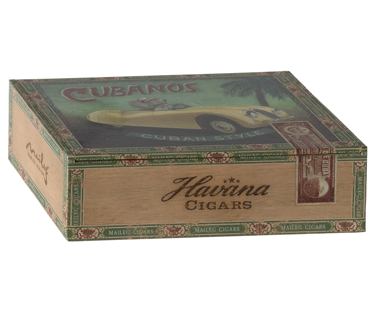 Detail photo of Maileg Grandma and Grandpa Mice cigarbox