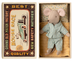 Maileg Little Brother Mouse in matchbox with spotted pyjamas