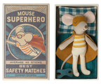 Maileg Super Hero Mouse Little Brother in matchbox