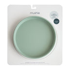 Mushie silicone suction bowl in Cambridge blue in original packaging