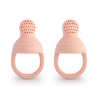 Mushie fresh food feeder 2-pack in Blush on a white background