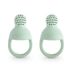 Mushie fresh food feeder 2-pack in Cambridge blue on a white background