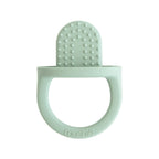 Detail image of Mushie silicone ice pop tray in Cambridge blue on a white background