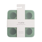 Mushie baby food freezer tray in Cambridge blue in original packaging on a white background