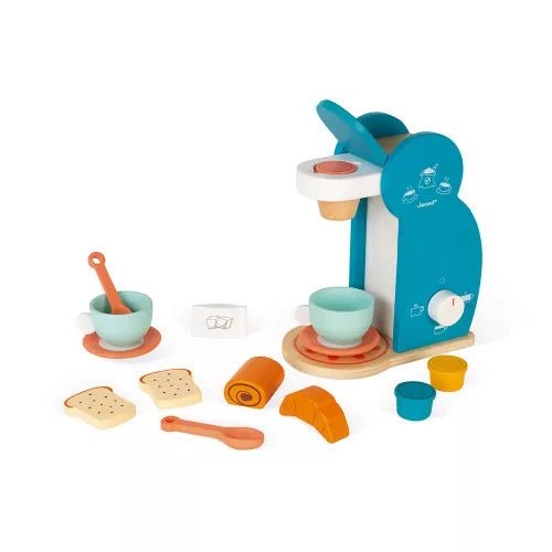 Janod's wooden breakfast play set on a white background