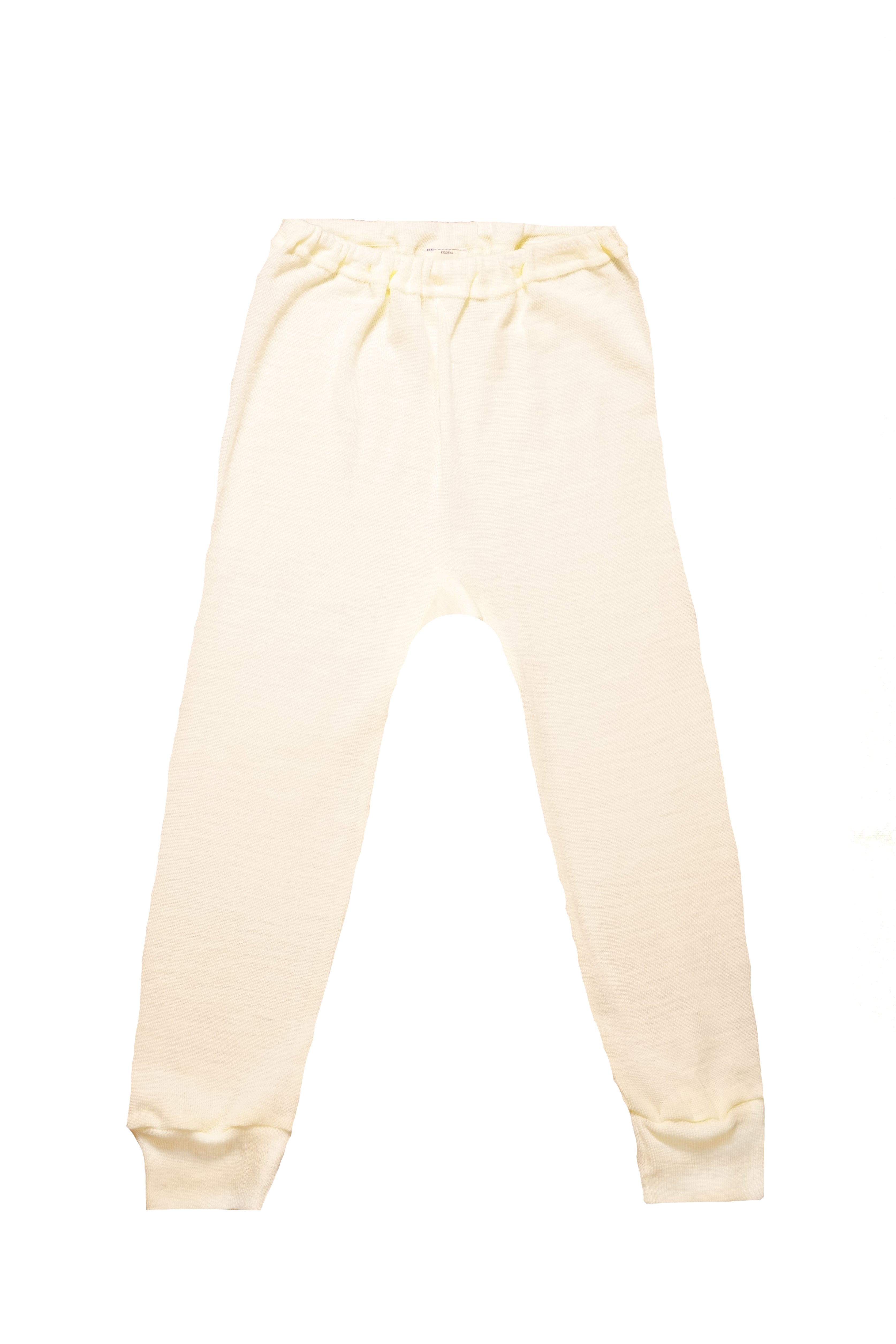 Cosilana children’s long johns in organic wool and silk in Natural on a white background