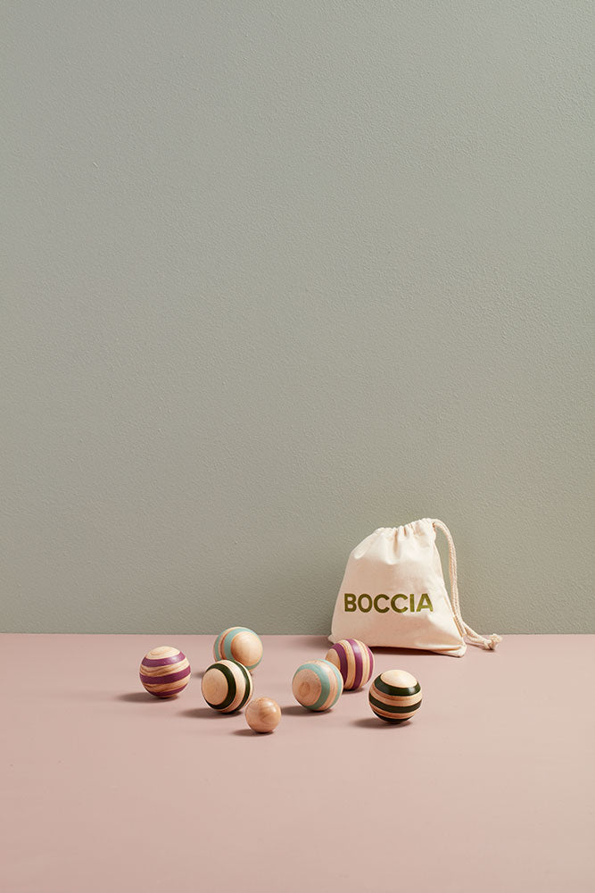 Kid's Concept boccia game set on a neutral-colored background