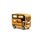 Kid's Concept wooden double decker bus toy on a white background