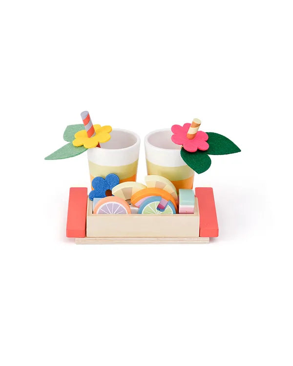Kids Concept wooden drink play set on a white background