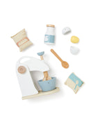 Kid's Concept wooden mixer set displaying all items on a white background