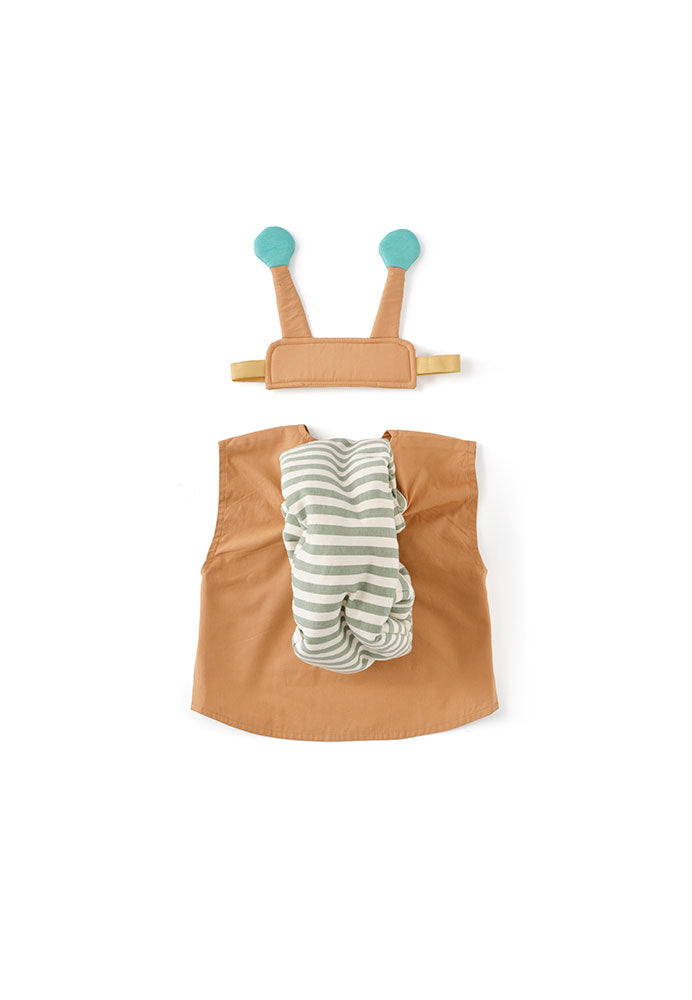 Back view of a Kid's Concept snail dress-up costume on a white background