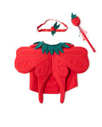 Back view of a Kid's Concept strawberry fairy dress-up costume on a white background