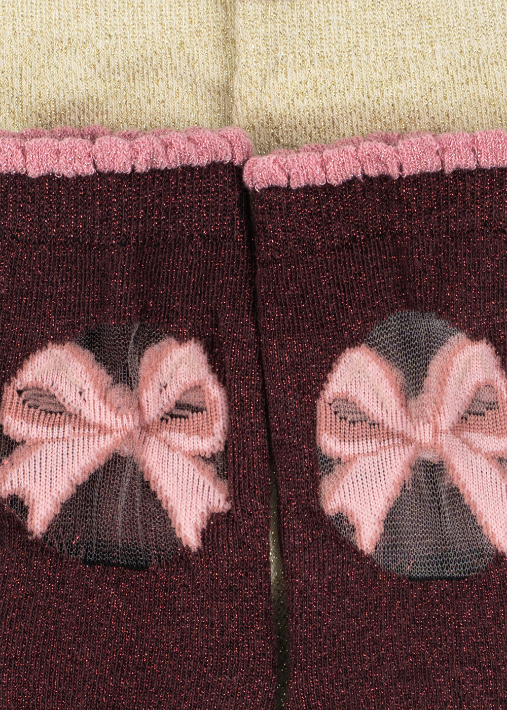 Close-up of the Konges Sløjd 2-pack Bow Socks in Bow mix on a white background.