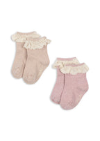 Konges Sløjd Glitter frill socks 2-pack on a white background