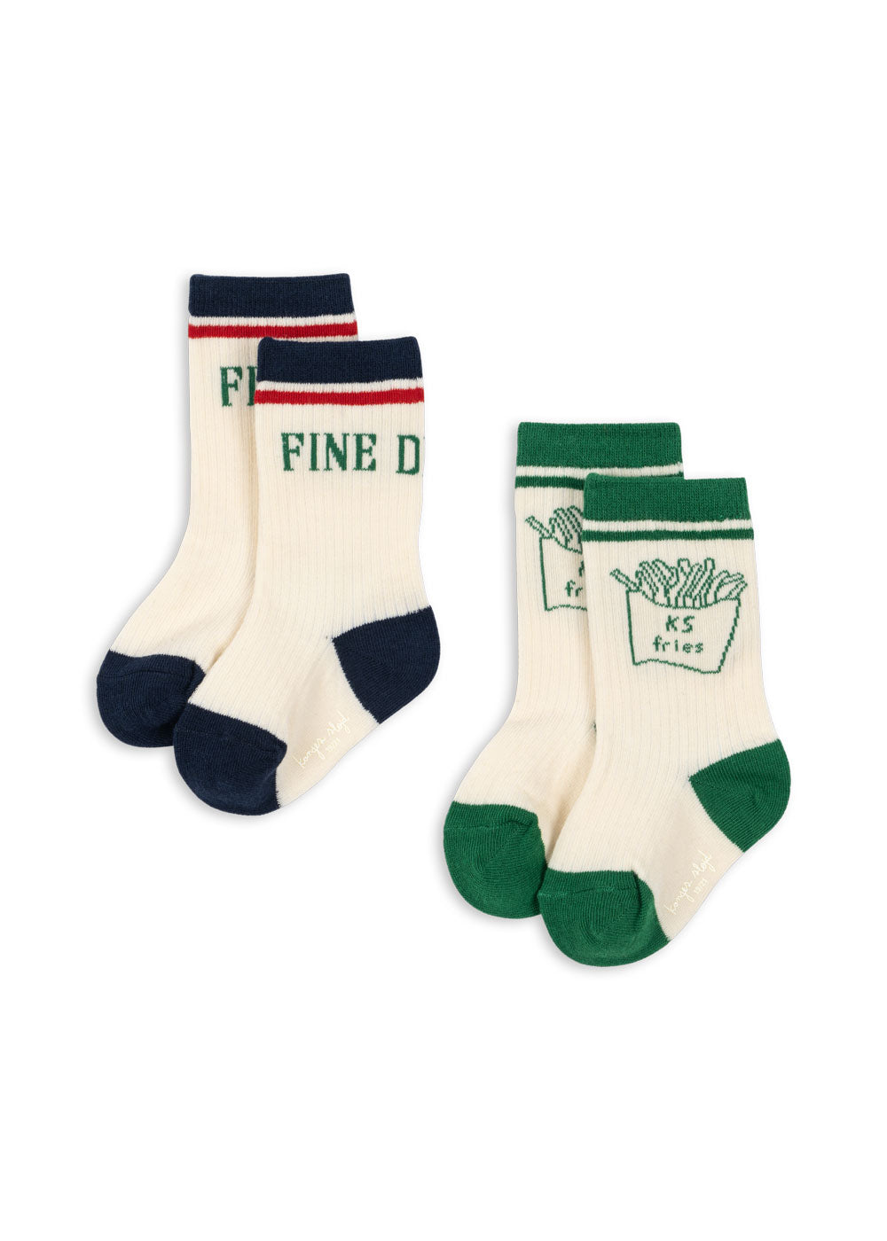 Konges Sløjd Rib fries socks 2-pack on a white background