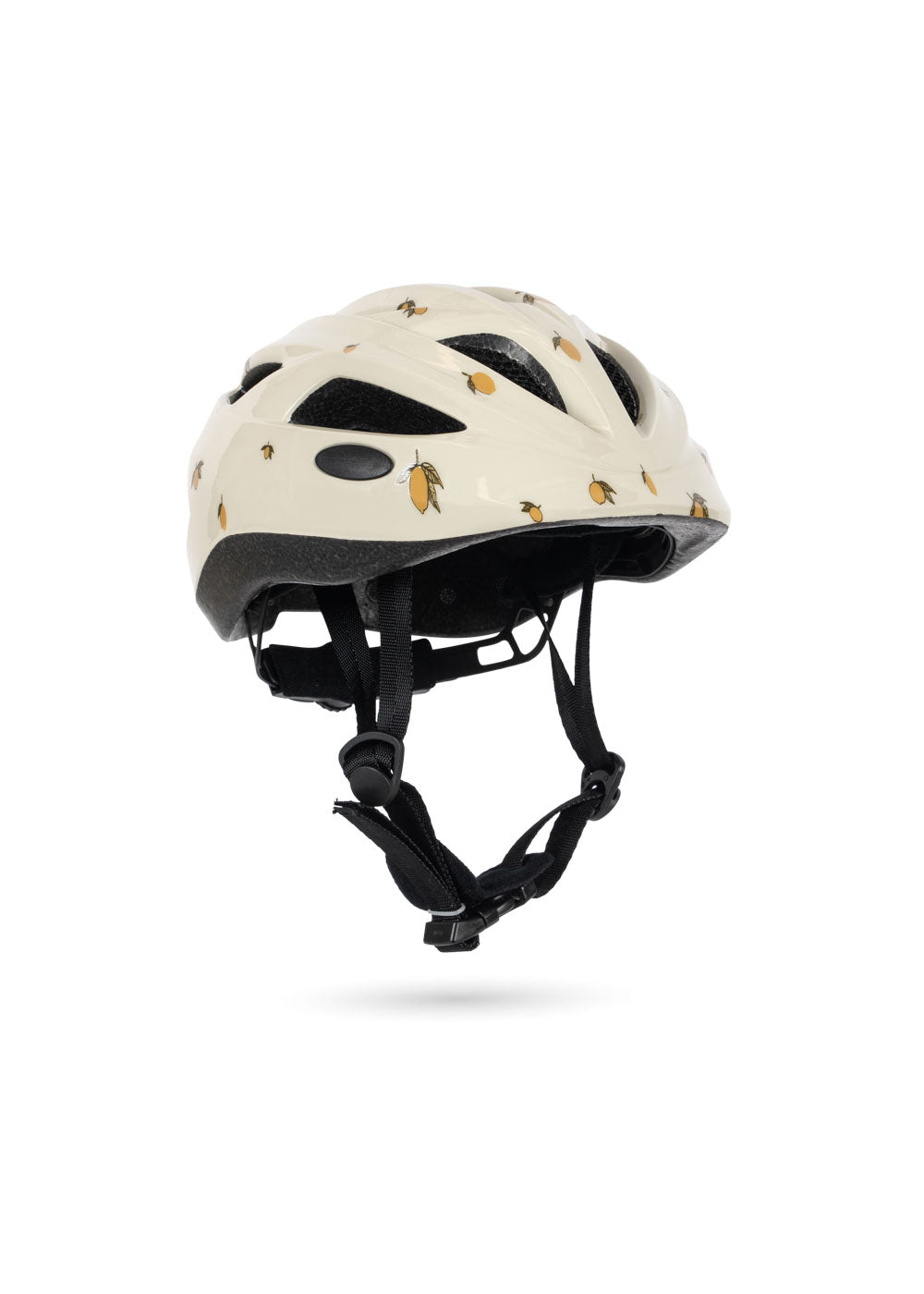 Front view of the Konges Sløjd Adi Bicycle Helmet in Lemon on a white background.