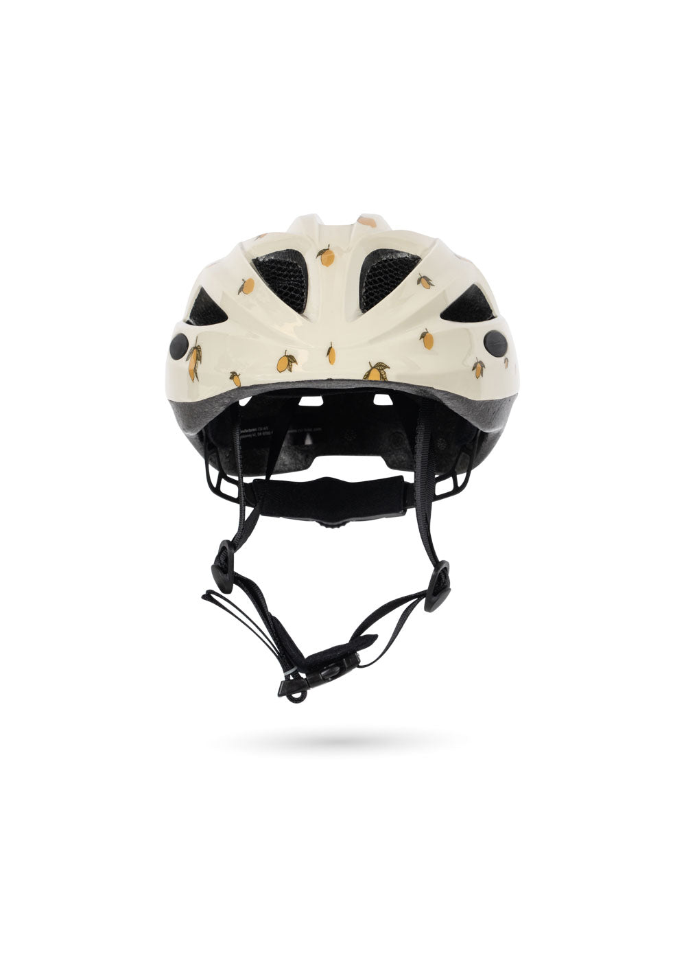 Back view of the Konges Sløjd Adi Bicycle Helmet in Lemon on a white background.