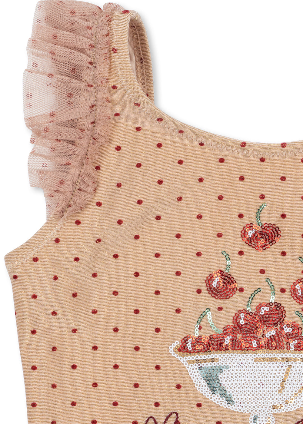 Close-up of a Konges Sløjd Amandine swimsuit in Emboldened not on a white background