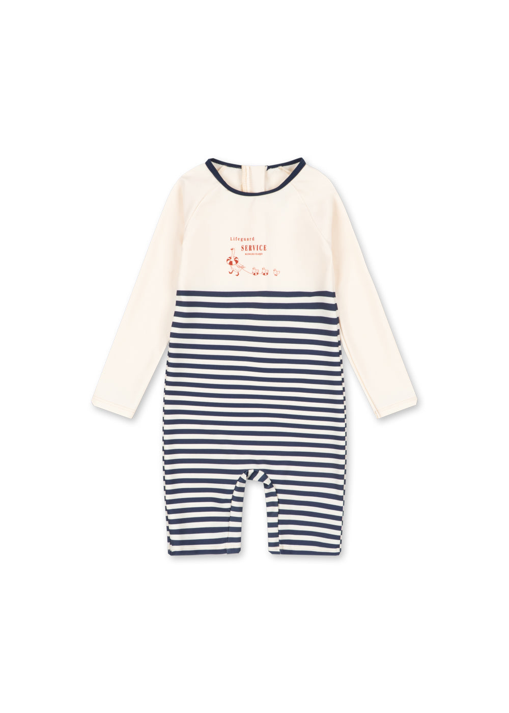 Front view of a Konges Sløjd Aster swim onesie on a white background