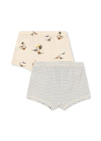 Konges Sløjd basic 2-pack boy boxers in Kubi and Stripe Bluie, back view on a white background