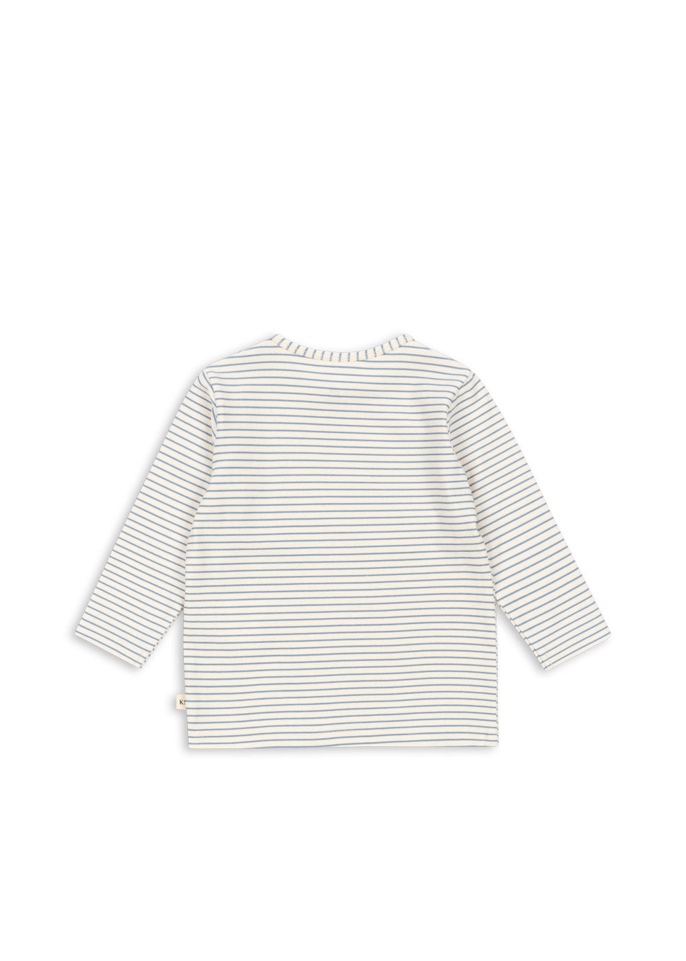 Konges Sløjd basic blouse in Stripe Bluie, back view on a white background