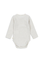 Konges Sløjd basic long-sleeve body in Kubi and Stripe Bluie, back view on a white background
