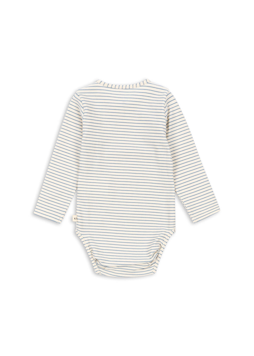 Konges Sløjd basic long-sleeve body in Kubi and Stripe Bluie, back view on a white background