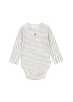 Konges Sløjd basic long-sleeve body in Kubi and Stripe Bluie, front view on a white background