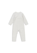 Konges Sløjd basic onesie in Kubi and Stripe Bluie, back view on a white background